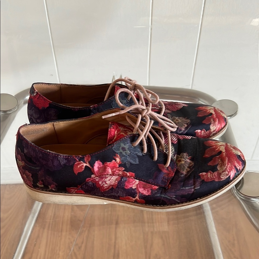 Rollie Satin Floral Lace-Up Shoes
